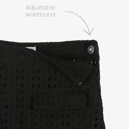 Mayoral-Girls Black Broderie Anglaise Shorts | Childrensalon Outlet