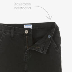 Mayoral-Girls Black Fade Denim Trousers | Childrensalon Outlet