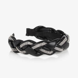 Mayoral-Girls Black Faux Leather Hairband | Childrensalon Outlet
