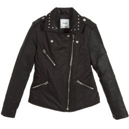 Mayoral-Girls Black Faux Leather Jacket | Childrensalon Outlet