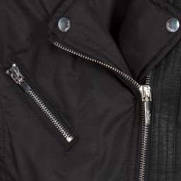 Mayoral-Girls Black Faux Leather Jacket | Childrensalon Outlet