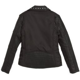 Mayoral-Girls Black Faux Leather Jacket | Childrensalon Outlet