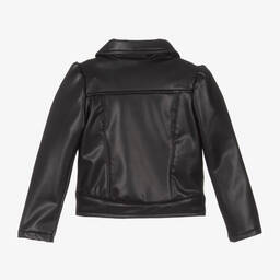 Mayoral-Черная куртка из искусственной кожи для девочек | Childrensalon Outlet