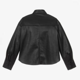 مايورال-قميص جلد صناعي لون أسود للبنات | Childrensalon Outlet