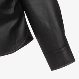 مايورال-قميص جلد صناعي لون أسود للبنات | Childrensalon Outlet