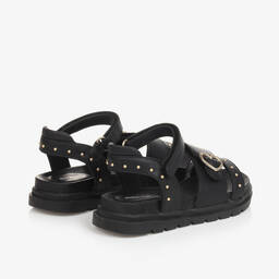 Mayoral-Girls Black Faux Leather Studded Sandals | Childrensalon Outlet