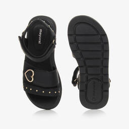 Mayoral-Girls Black Faux Leather Studded Sandals | Childrensalon Outlet