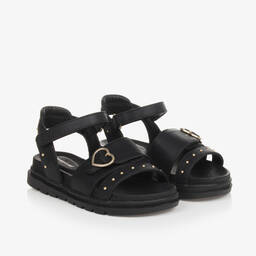 Mayoral-Girls Black Faux Leather Studded Sandals | Childrensalon Outlet