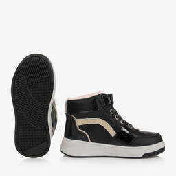 Mayoral-Girls Black & Gold High-Top Trainers | Childrensalon Outlet