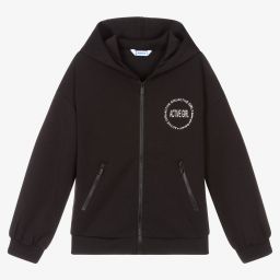 Mayoral-Girls Black Hooded Zip-Up Top | Childrensalon Outlet