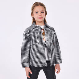 Mayoral-Черная фланелевая куртка-рубашка в гусиную лапку | Childrensalon Outlet