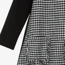Mayoral-Girls Black & Ivory Houndstooth Dress | Childrensalon Outlet