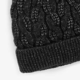 Mayoral-Girls Black Knit Pom-Pom Beanie | Childrensalon Outlet