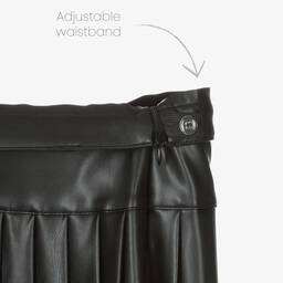 مايورال-تنورة جلد صناعي بكسرات لون أسود | Childrensalon Outlet