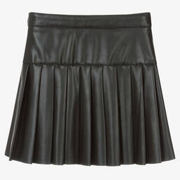 مايورال-تنورة جلد صناعي بكسرات لون أسود | Childrensalon Outlet