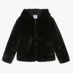 Zara faux fur jacket black cheap