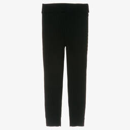 Mayoral-Girls Black Ribbed Knit Leggings | Childrensalon Outlet