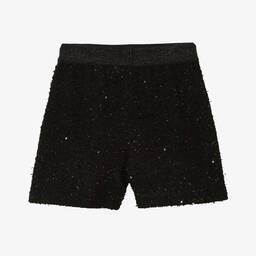 Mayoral-Girls Black Sequinned Shorts | Childrensalon Outlet