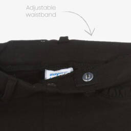 Mayoral-Girls Black Stretchy Jersey Trousers | Childrensalon Outlet