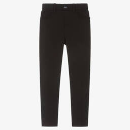 Mayoral-Girls Black Stretchy Jersey Trousers | Childrensalon Outlet