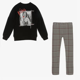 مايورال-طقم توب وليغنغز فيسكوز جيرسي لون أسود للبنات | Childrensalon Outlet