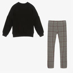 مايورال-طقم توب وليغنغز فيسكوز جيرسي لون أسود للبنات | Childrensalon Outlet