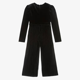 Mayoral-Girls Black Velour Jumpsuit | Childrensalon Outlet
