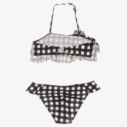 Mayoral-Girls Black & White Gingham Bikini | Childrensalon Outlet