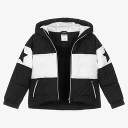 Mayoral-Girls Black & White Star Puffer Jacket | Childrensalon Outlet