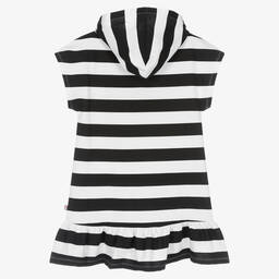 مايورال-فستان هودي قطن جيرسي لون أسود وأبيض | Childrensalon Outlet