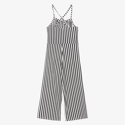 Mayoral-Girls Black & White Striped Jumpsuit | Childrensalon Outlet