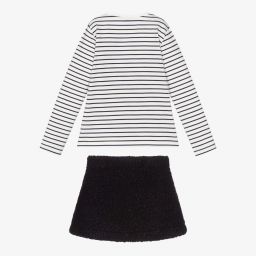 Mayoral-Girls Blue Bouclé Skirt Set | Childrensalon Outlet