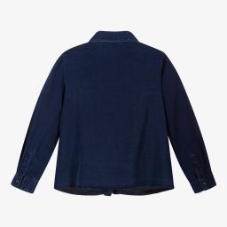 Mayoral-بلوز قطن شمبري لون أزرق للبنات | Childrensalon Outlet