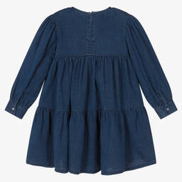 Mayoral-Синее платье из шамбре для девочек | Childrensalon Outlet