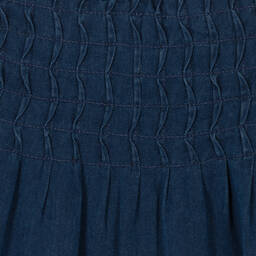 Mayoral-Синее платье из шамбре для девочек | Childrensalon Outlet