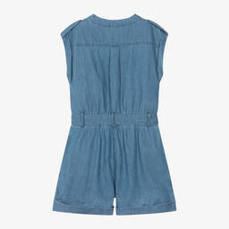 Mayoral-Girls Blue Chambray Playsuit | Childrensalon Outlet
