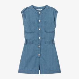 Mayoral-Girls Blue Chambray Playsuit | Childrensalon Outlet