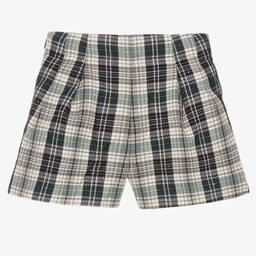 Mayoral-Шорты в синюю клетку со складками | Childrensalon Outlet