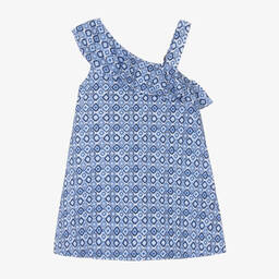 مايورال-فستان قطن لون أزرق | Childrensalon Outlet
