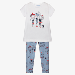 Mayoral-Футболка и голубые легинсы из хлопка для девочек | Childrensalon Outlet