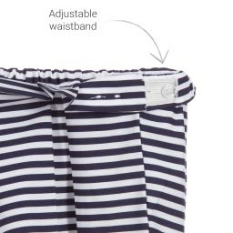 Mayoral-شورت وتوب أطفال بناتي قطن لون أبيض وكحلي | Childrensalon Outlet