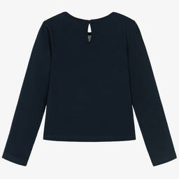 Mayoral-Girls Blue Cotton & Tulle Top | Childrensalon Outlet