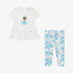 Mayoral-Костюм синие и кремовые леггинсы для девочек | Childrensalon Outlet