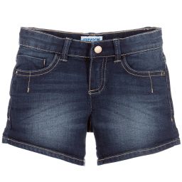 Mayoral-Girls Blue Denim Shorts | Childrensalon Outlet