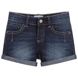 Mayoral-Girls Blue Denim Shorts | Childrensalon Outlet
