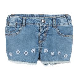 Mayoral-شورت أطفال بناتي قطن دنيم لون أزرق | Childrensalon Outlet