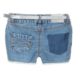 Mayoral-شورت أطفال بناتي قطن دنيم لون أزرق | Childrensalon Outlet