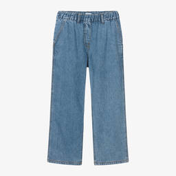 Mayoral-Girls Blue Denim Wide Leg Jeans | Childrensalon Outlet