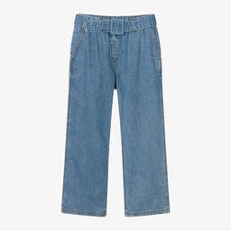 Mayoral-Girls Blue Denim Wide Leg Jeans | Childrensalon Outlet