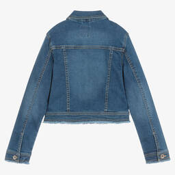 Mayoral-Girls Blue Embroidered Denim Jacket | Childrensalon Outlet